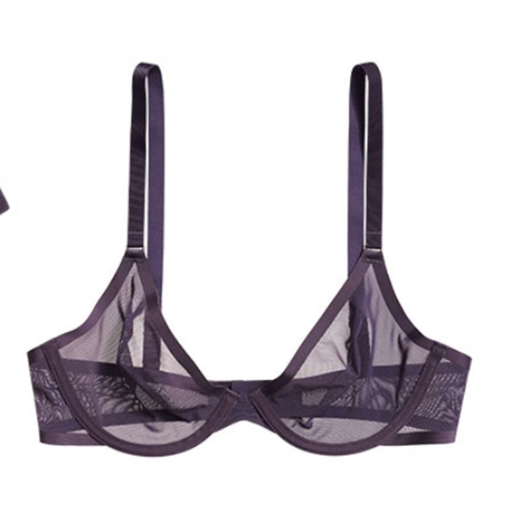 Cuup The Plunge - Mesh Underwire Bra | 30D, Dusk Purple NWT